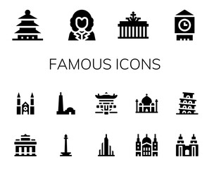 Fototapeta premium famous icon set