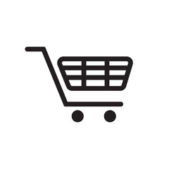 Shopping cart icon vector black.