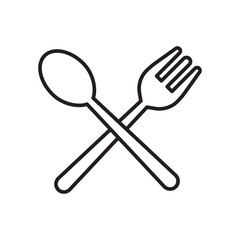 Spoon and fork icon vector illustration.