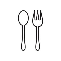 Spoon and fork icon vector illustration.