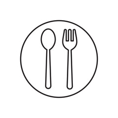 Spoon and fork icon vector illustration.