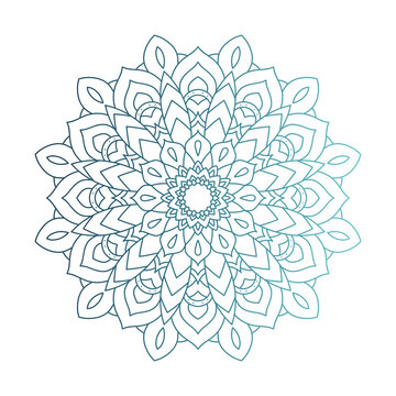 decorative floral blue mandala ethnicity artistic icon