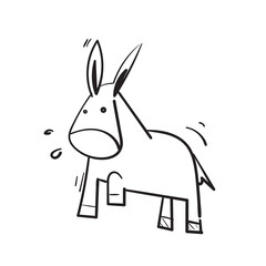 hand drawn doodle cartoon character of horse or donkey vector