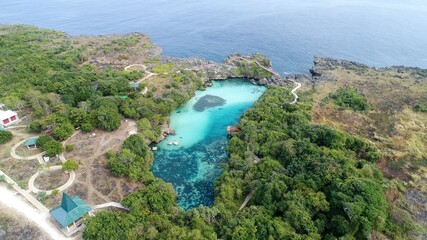 Aerial view of Weekuri Lagoon in Sumba Indonesia