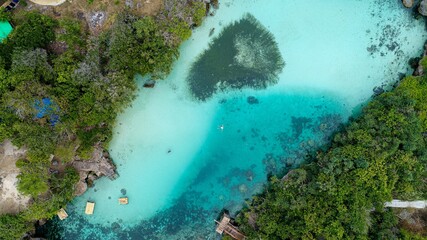 Aerial view of Weekuri Lagoon in Sumba Indonesia