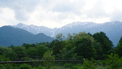 SUMMER, beautiful nature landscape of the northern alps in Japan, Hakuba