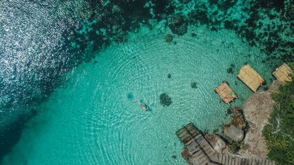 Aerial view of Weekuri Lagoon in Sumba Indonesia
