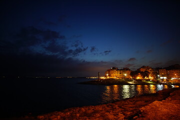 night view in Piraeus, Greece, Europe