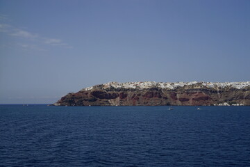 Fototapeta na wymiar the town on the cliff, Santorini island in Greece, Europe