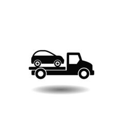 Towed car icon with shadow
