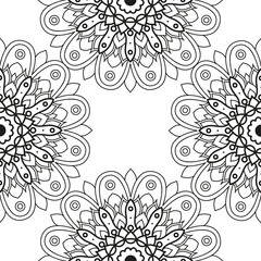 decorative floral monochrome mandala ethnicity pattern background