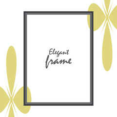 Elegant background frame vector design with simple flower images