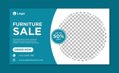 Modern furniture sale web banner banner template