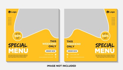 Fototapeta premium food menu social media post banner template