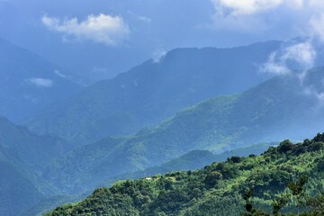 Naklejka premium Mountain landscape-Mountain View Resort in the Hsinchu,Taiwan.