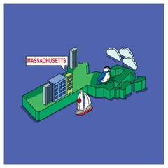 Naklejka premium massachusetts state