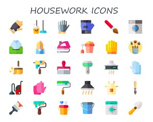 housework icon set