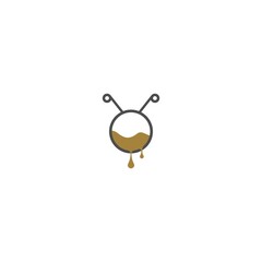 Honeycomb logo, leaf honey logo icon design concept