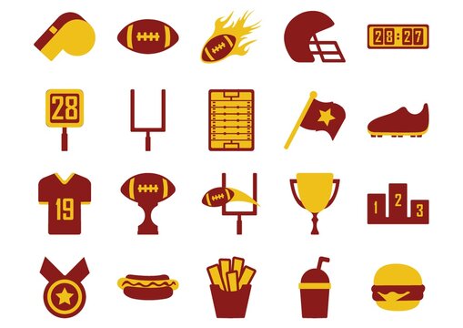 set of american football icons
