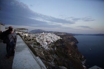 beautiful landscape of Santorini island in Thira, Greece, Europe