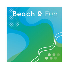 beach fun colorful banner with lettering
