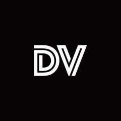DV monogram logo with abstract line