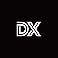 DX monogram logo with abstract line
