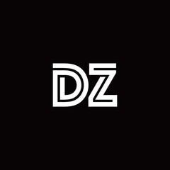 DZ monogram logo with abstract line
