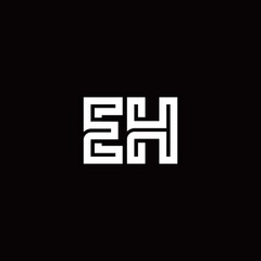 EH monogram logo with abstract line