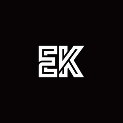 EK monogram logo with abstract line