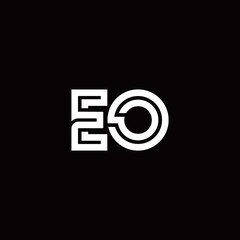 Obraz premium EO monogram logo with abstract line