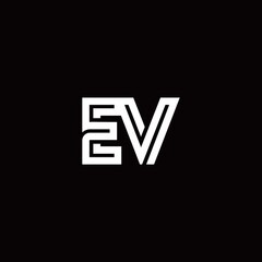 EV monogram logo with abstract line
