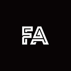 FA monogram logo with abstract line
