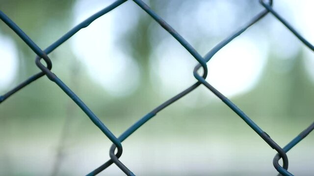 Close-Up Image with a Metallic Fence That Delimits a Protected Area, an Area Forbidden to Access to Any Person