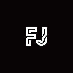 FJ monogram logo with abstract line