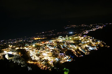 Fototapeta premium beautiful night view in santorini island, Greece, Europe