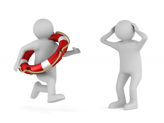 Service rescue on white background. Isolated 3d illustration