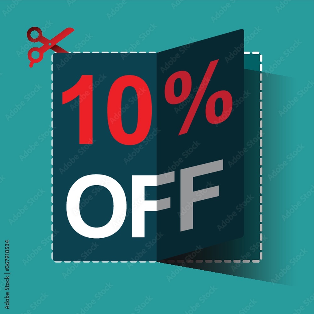 Sticker 10 percent off sale