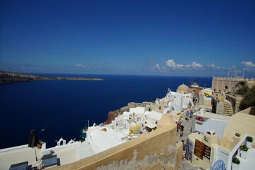 beautiful landscape of the sea in santorini island in Greece, Europe