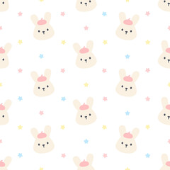 Cute rabbit seamless pattern background