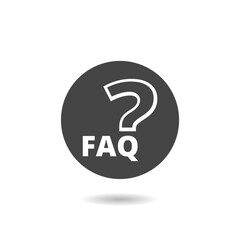 FAQ icon with shadow