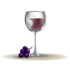 wine in glass and grapes