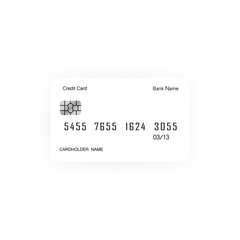 White credit card template. Vector on isolated white background. EPS 10