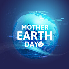Mother earth day concept with globe and green. World environment day.