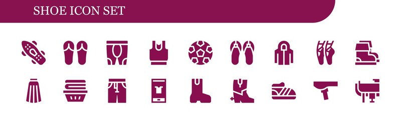 Modern Simple Set of shoe Vector filled Icons