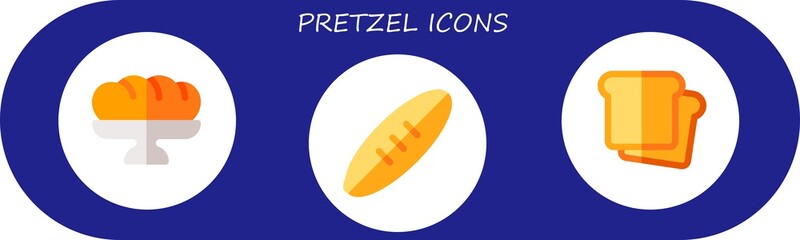 Modern Simple Set of pretzel Vector flat Icons