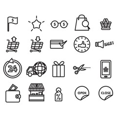 set of shopping icons