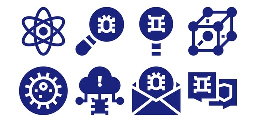 Modern Simple Set of microscopic Vector filled Icons