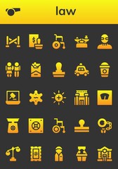 Modern Simple Set of law Vector filled Icons