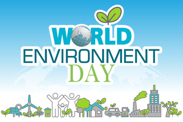 Ecology concept with green city. World environment concept.